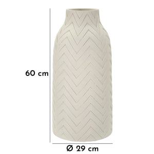 Vaso Decorativo MF813, Beige, Poliresina, 29x29x60 cm, Seven Design