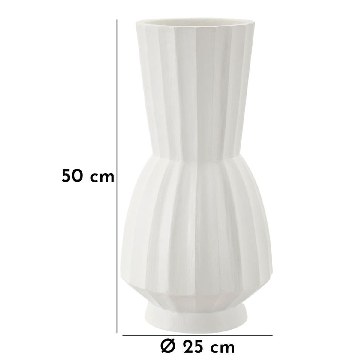 Vaso Decorativo MF828, Bianco, Poliresina, 25x25x50 cm, Seven Design