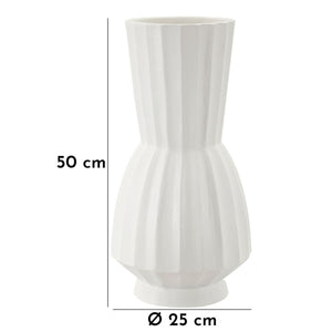 Vaso Decorativo MF828, Bianco, Poliresina, 25x25x50 cm, Seven Design