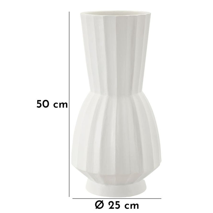 Vaso Decorativo MF828, Bianco, Poliresina, 25x25x50 cm, Seven Design