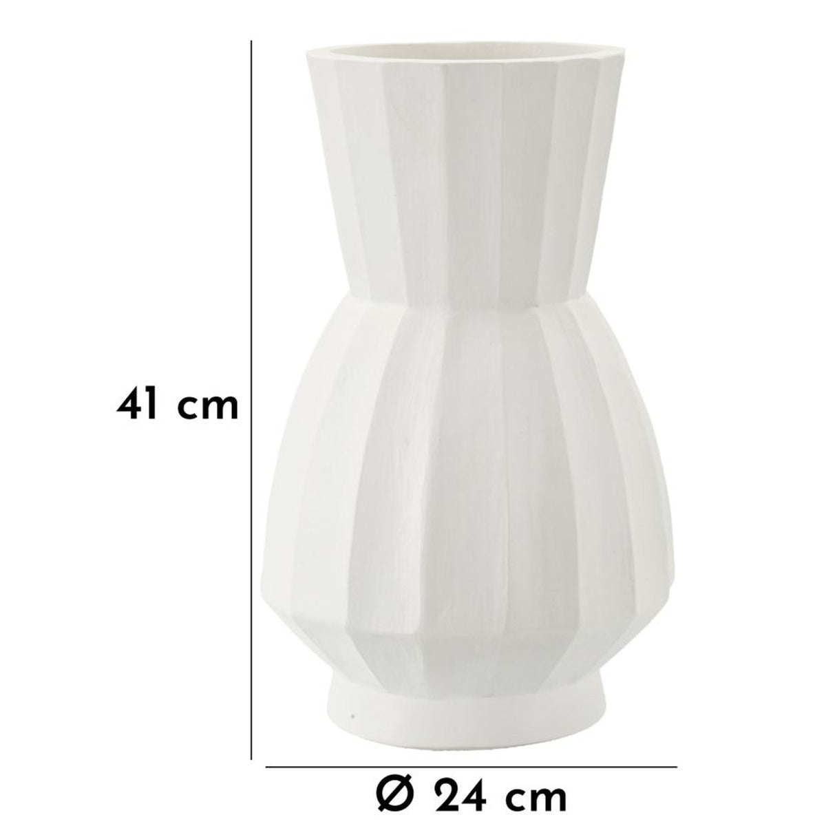 Vaso Decorativo MF827, Bianco, Poliresina, 24x24x41 cm, Seven Design