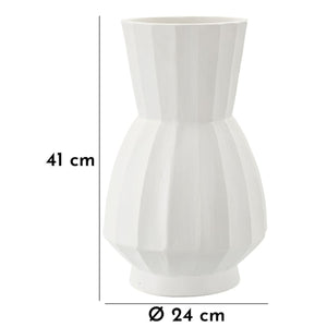 Vaso Decorativo MF827, Bianco, Poliresina, 24x24x41 cm, Seven Design
