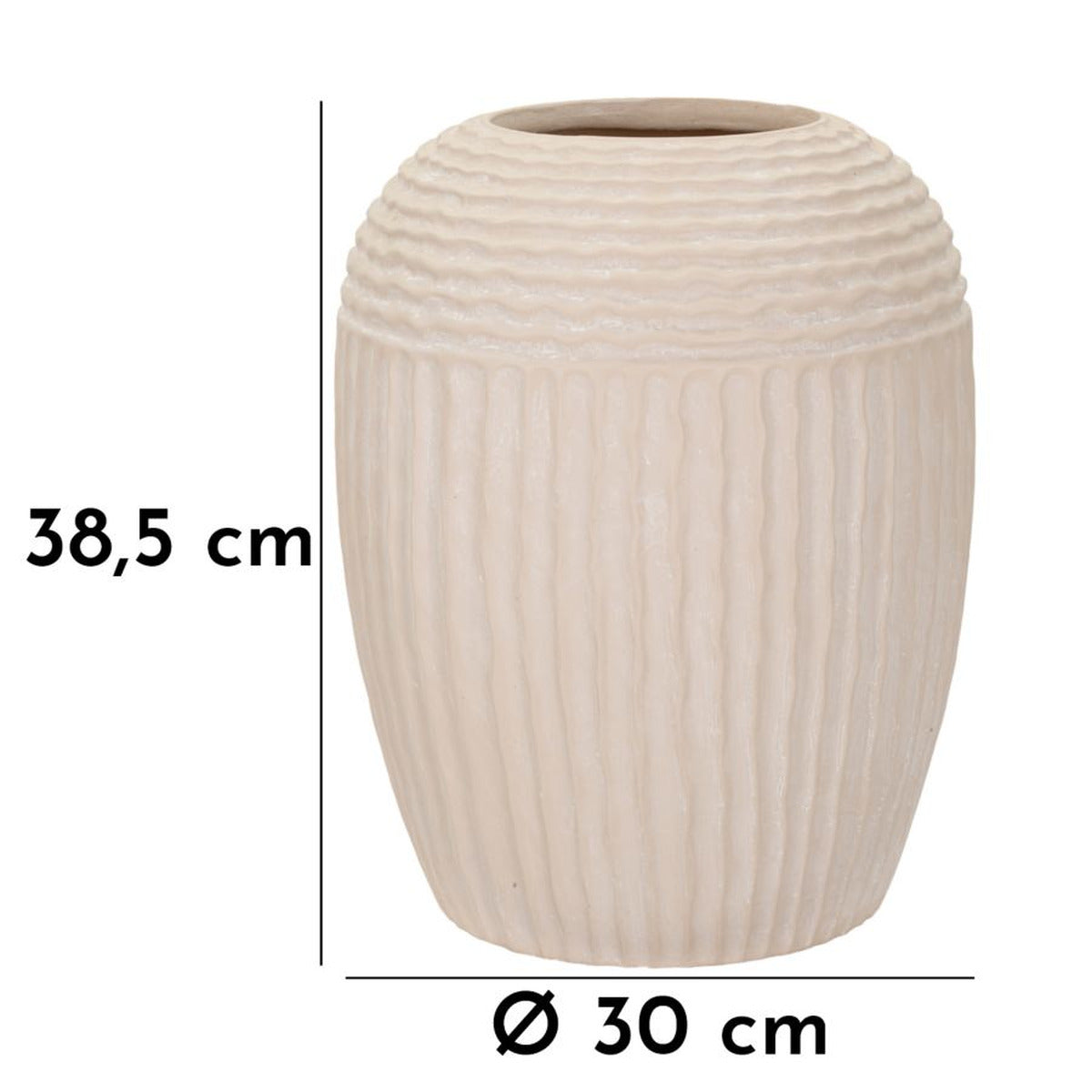Vaso Decorativo MF818, Beige, Poliresina, 30x30x38,5 cm, Seven Design
