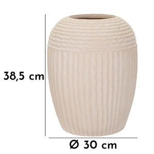 Vaso Decorativo MF818, Beige, Poliresina, 30x30x38,5 cm, Seven Design
