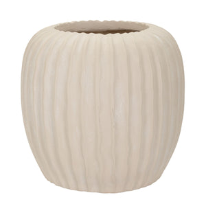 Vaso Decorativo MF835, Beige, Poliresina, 26,5x26,5x26 cm, Seven Design