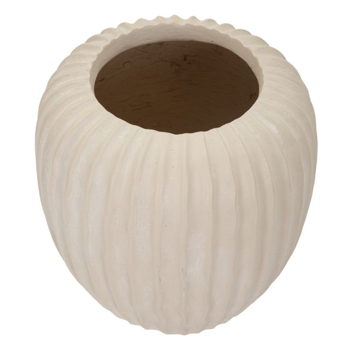 Vaso Decorativo MF835, Beige, Poliresina, 26,5x26,5x26 cm, Seven Design