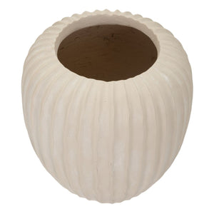 Vaso Decorativo MF835, Beige, Poliresina, 26,5x26,5x26 cm, Seven Design