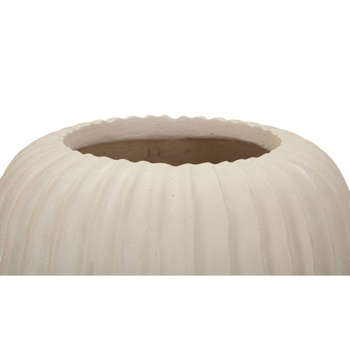 Vaso Decorativo MF835, Beige, Poliresina, 26,5x26,5x26 cm, Seven Design