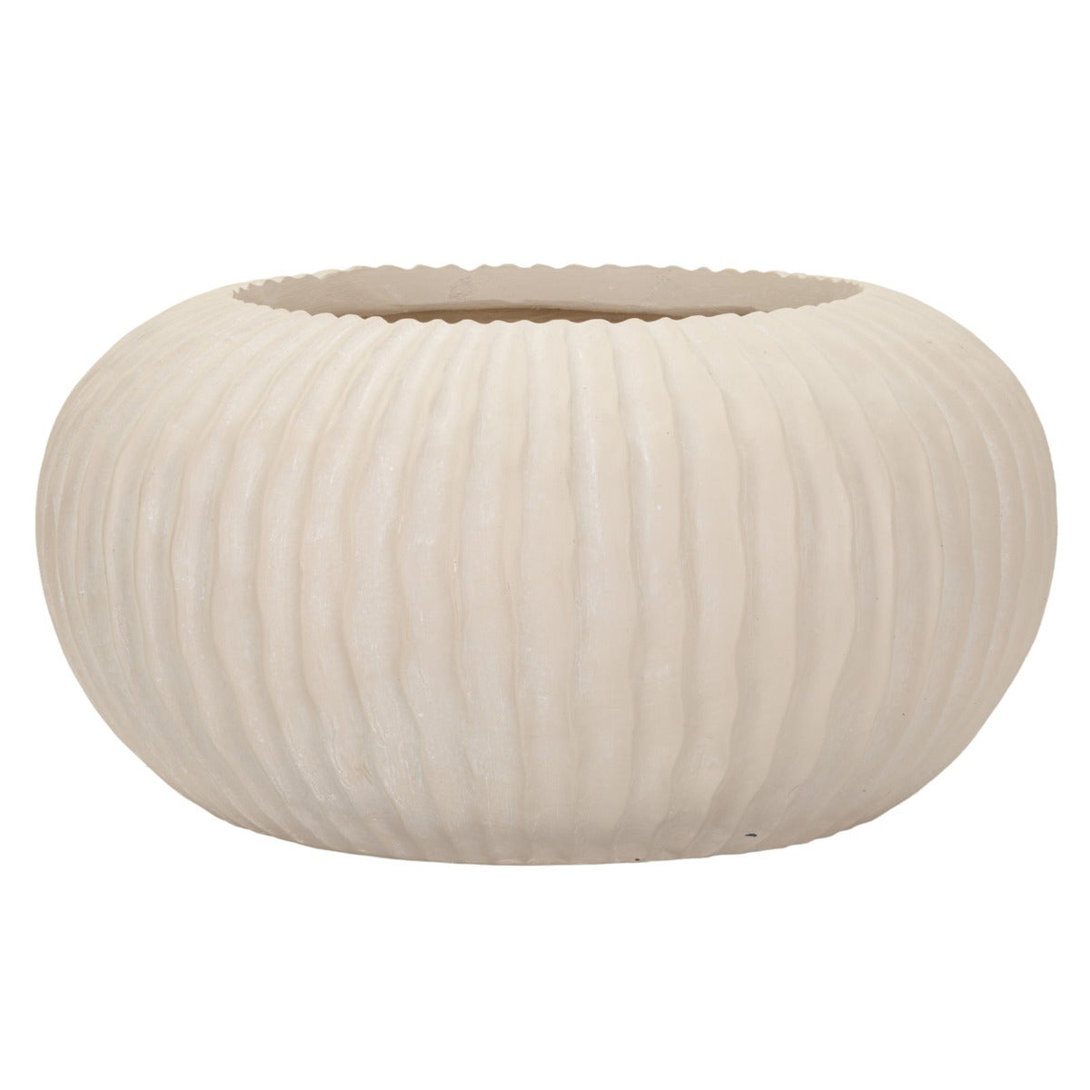 Vaso Decorativo MF829, Beige, Poliresina, 35x35x18 cm, Seven Design