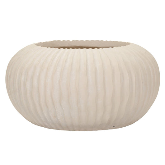 Vaso Decorativo MF829, Beige, Poliresina, 35x35x18 cm, Seven Design