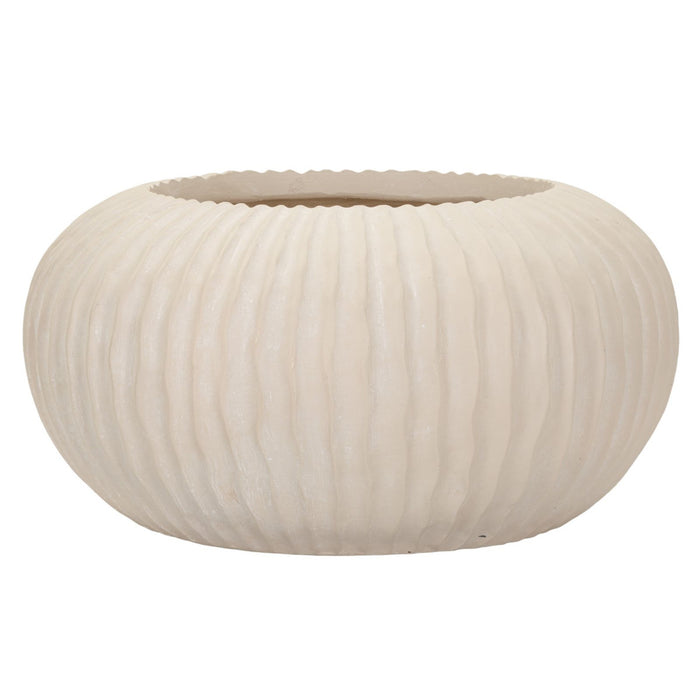 Vaso Decorativo MF829, Beige, Poliresina, 35x35x18 cm, Seven Design