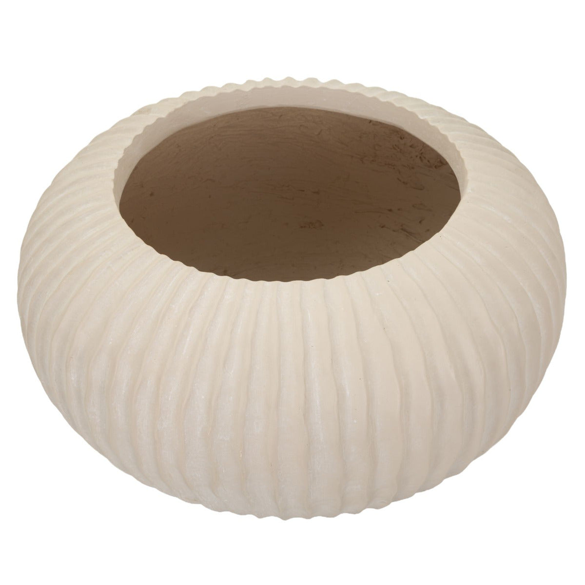 Vaso Decorativo MF829, Beige, Poliresina, 35x35x18 cm, Seven Design