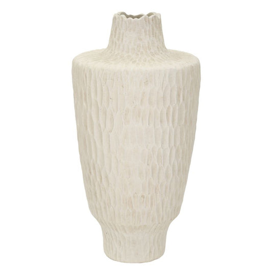Vaso Decorativo MF819, Beige, Poliresina, 29,5x29,5x57 cm, Seven Design