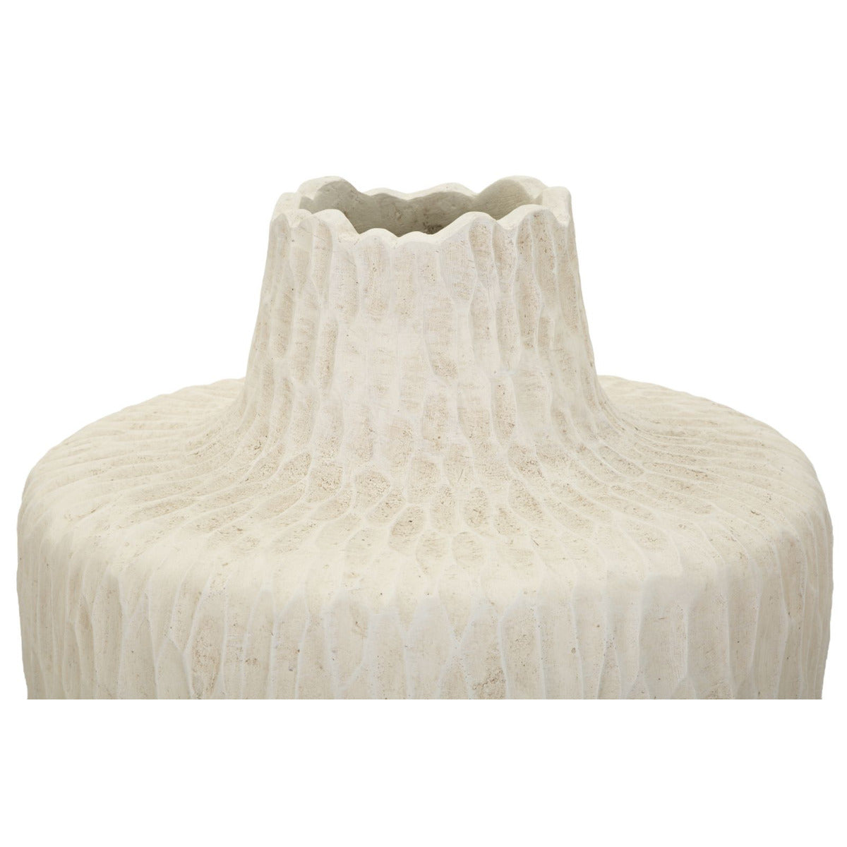 Vaso Decorativo MF819, Beige, Poliresina, 29,5x29,5x57 cm, Seven Design