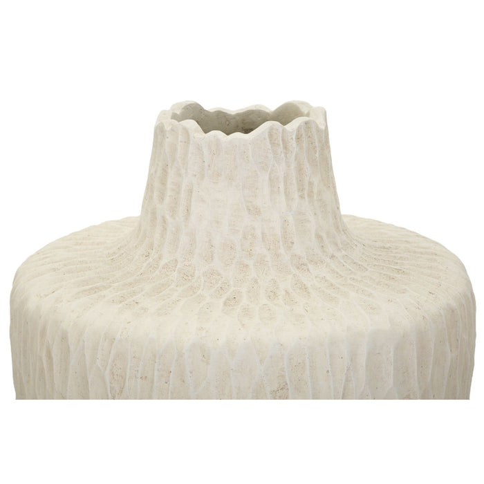 Vaso Decorativo MF819, Beige, Poliresina, 29,5x29,5x57 cm, Seven Design