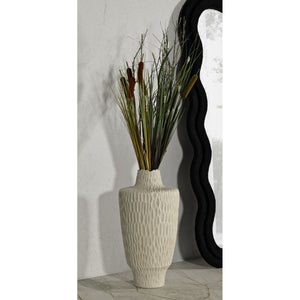 Vaso Decorativo MF819, Beige, Poliresina, 29,5x29,5x57 cm, Seven Design