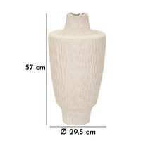 Vaso Decorativo MF819, Beige, Poliresina, 29,5x29,5x57 cm, Seven Design