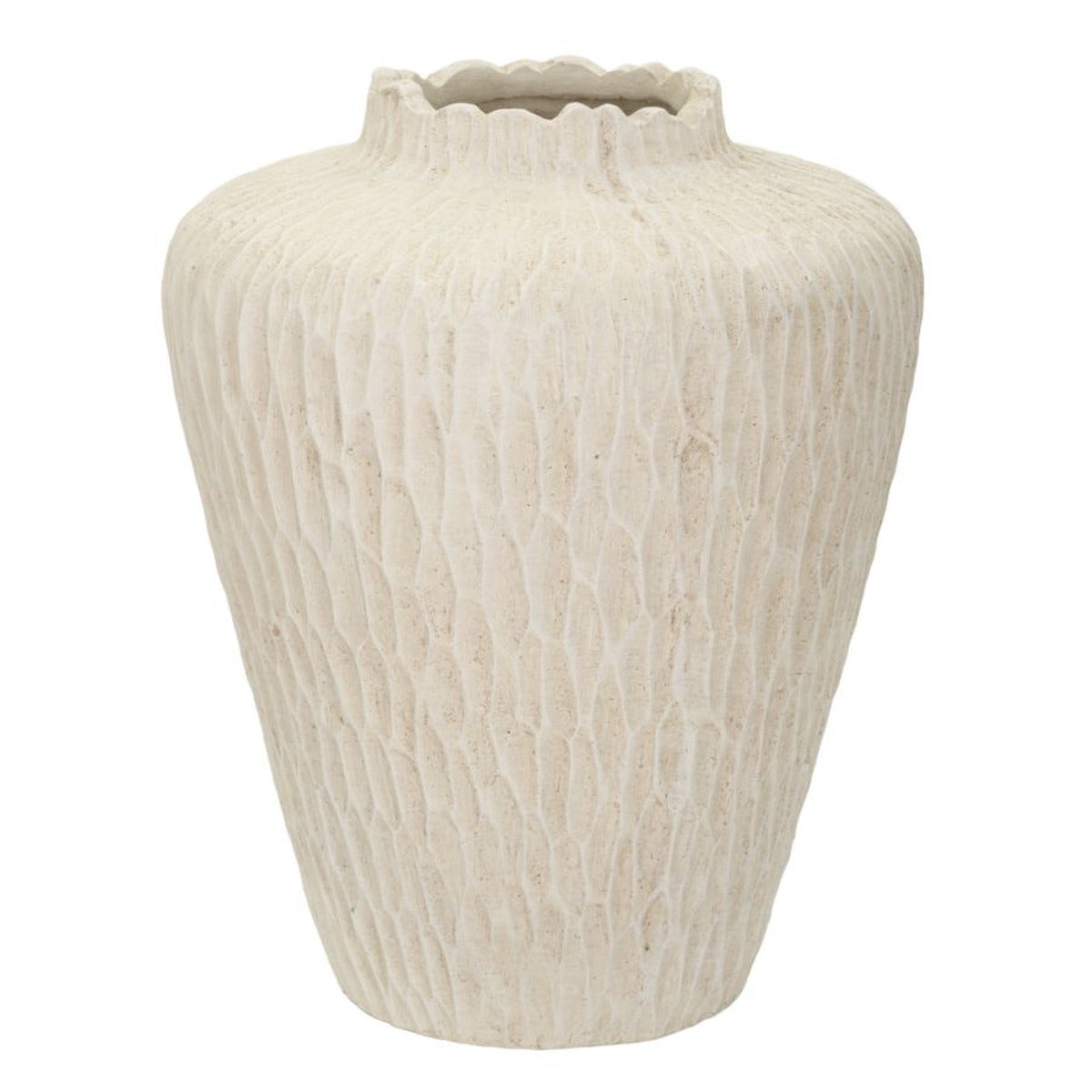 Vaso Decorativo MF823, Beige, Poliresina, 32x32x40 cm, Seven Design