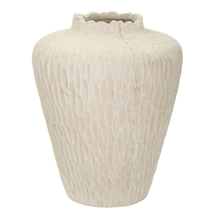 Vaso Decorativo MF823, Beige, Poliresina, 32x32x40 cm, Seven Design
