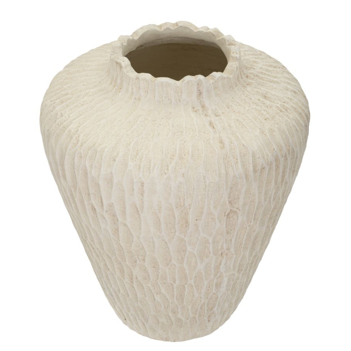Vaso Decorativo MF823, Beige, Poliresina, 32x32x40 cm, Seven Design
