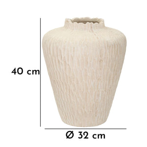 Vaso Decorativo MF823, Beige, Poliresina, 32x32x40 cm, Seven Design