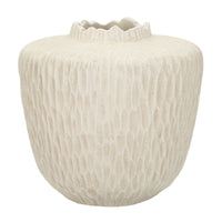 Vaso Decorativo MF824, Beige, Poliresina, 35x35x32,5 cm, Seven Design