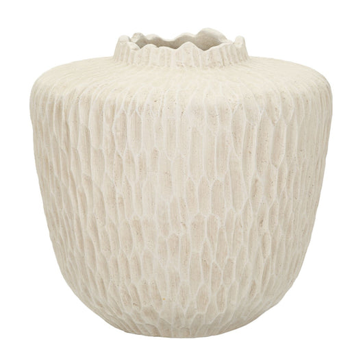 Vaso Decorativo MF824, Beige, Poliresina, 35x35x32,5 cm, Seven Design