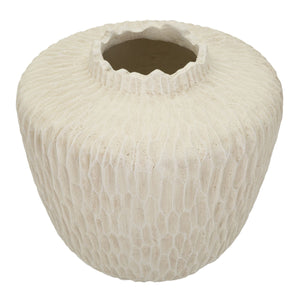 Vaso Decorativo MF824, Beige, Poliresina, 35x35x32,5 cm, Seven Design