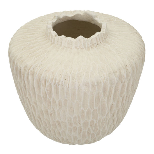 Vaso Decorativo MF824, Beige, Poliresina, 35x35x32,5 cm, Seven Design