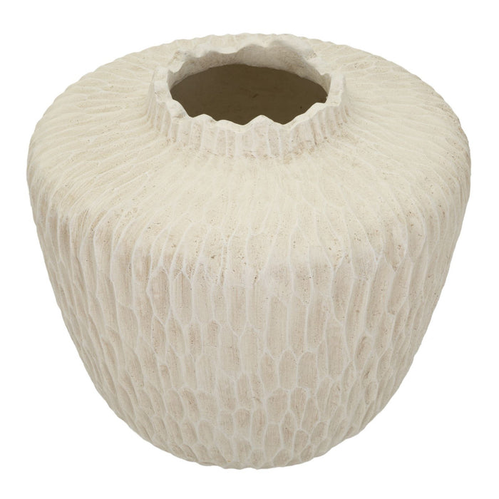 Vaso Decorativo MF824, Beige, Poliresina, 35x35x32,5 cm, Seven Design