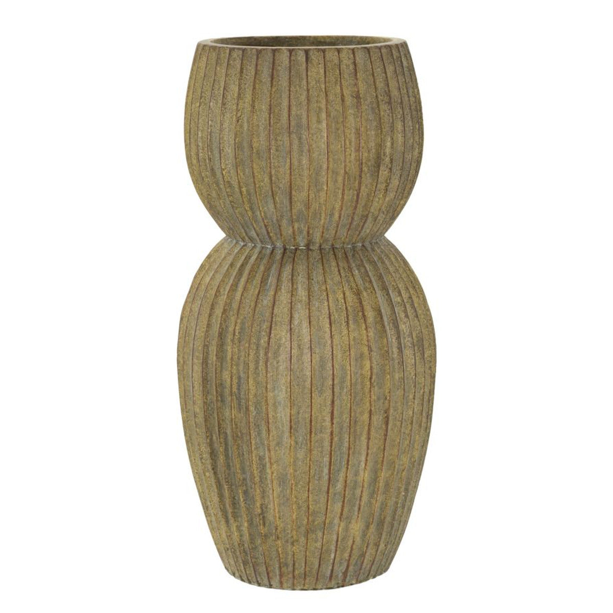Vaso Decorativo MF825, Verde, Poliresina, 25x25x52,5 cm, Seven Design