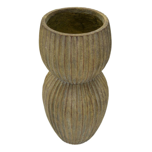Vaso Decorativo MF825, Verde, Poliresina, 25x25x52,5 cm, Seven Design