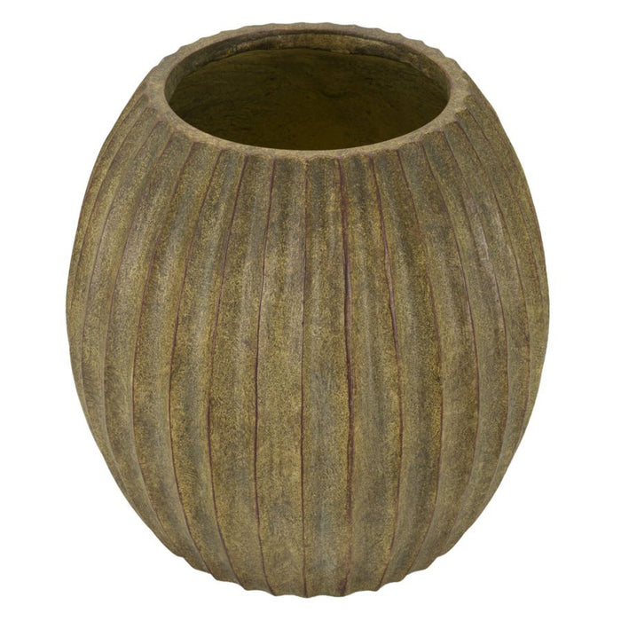 Vaso Decorativo MF815, Verde, Poliresina, 32x32x32,5 cm, Seven Design