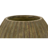 Vaso Decorativo MF815, Verde, Poliresina, 32x32x32,5 cm, Seven Design