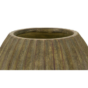 Vaso Decorativo MF815, Verde, Poliresina, 32x32x32,5 cm, Seven Design