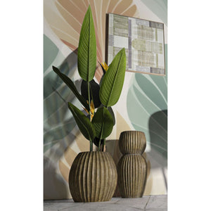 Vaso Decorativo MF815, Verde, Poliresina, 32x32x32,5 cm, Seven Design