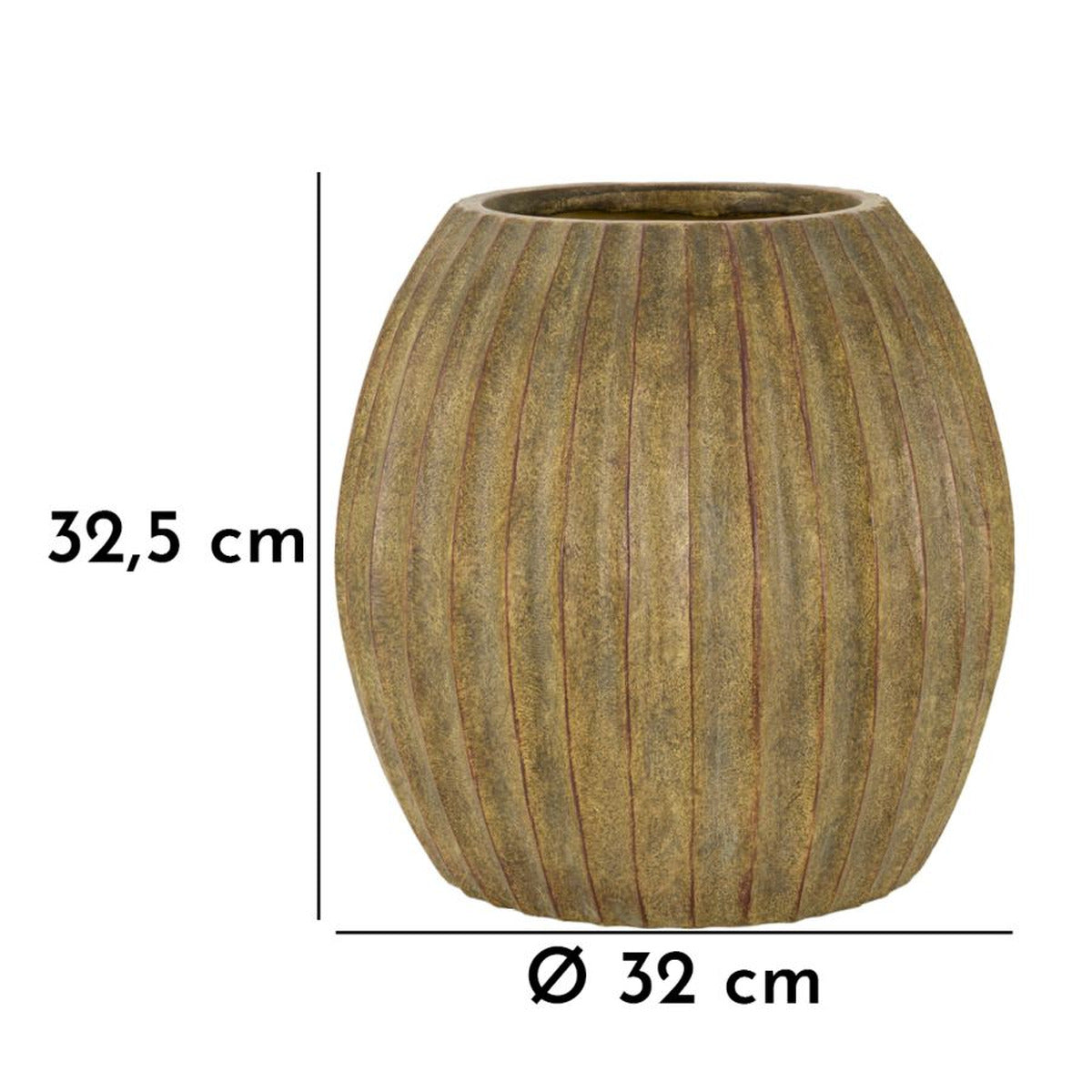 Vaso Decorativo MF815, Verde, Poliresina, 32x32x32,5 cm, Seven Design