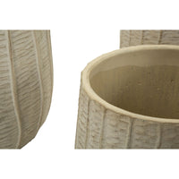 Set di 3 Vasi Decorativi MF773, Beige, Ceramica, 30,5x30,5x27 cm, Seven Design