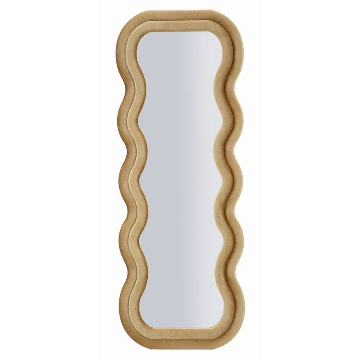 Specchio con Cornice Onda 1, Oro, MDF, 60x6x160 cm, Seven Design