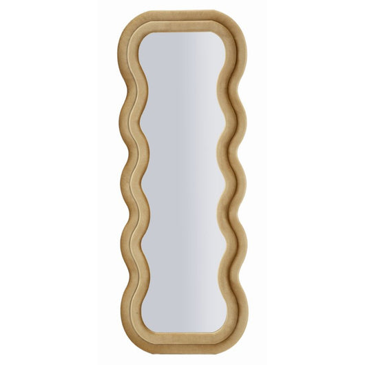 Specchio con Cornice Onda 1, Oro, MDF, 60x6x160 cm, Seven Design