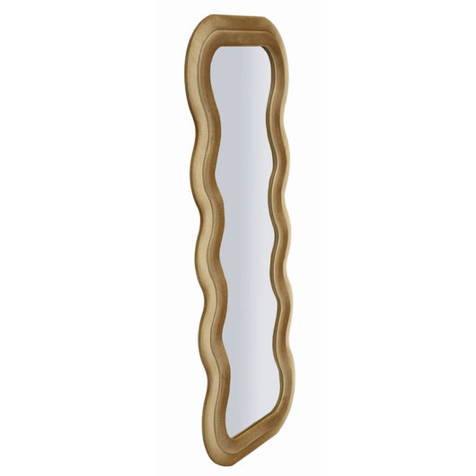 Specchio con Cornice Onda 1, Oro, MDF, 60x6x160 cm, Seven Design