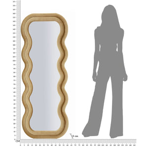 Specchio con Cornice Onda 1, Oro, MDF, 60x6x160 cm, Seven Design