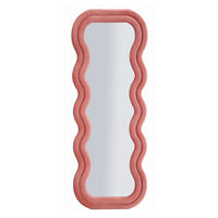 Specchio con Cornice Onda 2, Rosa, MDF, 60x6x160 cm, Seven Design