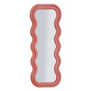 Specchio con Cornice Onda 2, Rosa, MDF, 60x6x160 cm, Seven Design