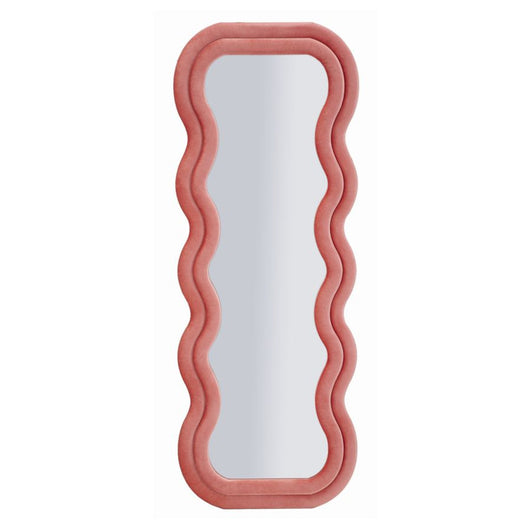 Specchio con Cornice Onda 2, Rosa, MDF, 60x6x160 cm, Seven Design