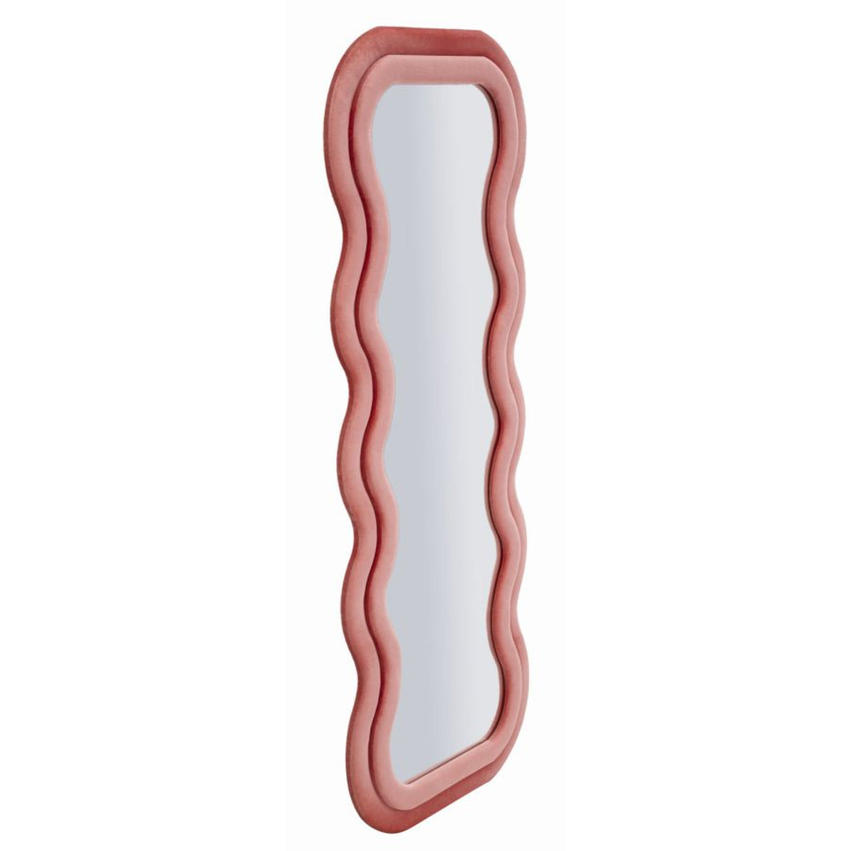 Specchio con Cornice Onda 2, Rosa, MDF, 60x6x160 cm, Seven Design