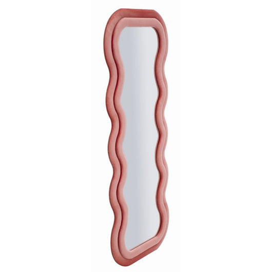 Specchio con Cornice Onda 2, Rosa, MDF, 60x6x160 cm, Seven Design