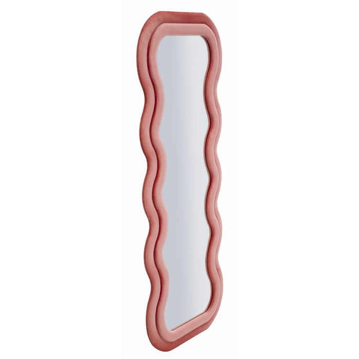 Specchio con Cornice Onda 2, Rosa, MDF, 60x6x160 cm, Seven Design