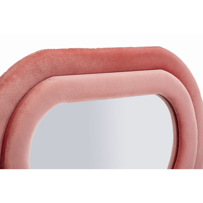 Specchio con Cornice Onda 2, Rosa, MDF, 60x6x160 cm, Seven Design