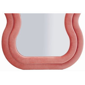 Specchio con Cornice Onda 2, Rosa, MDF, 60x6x160 cm, Seven Design